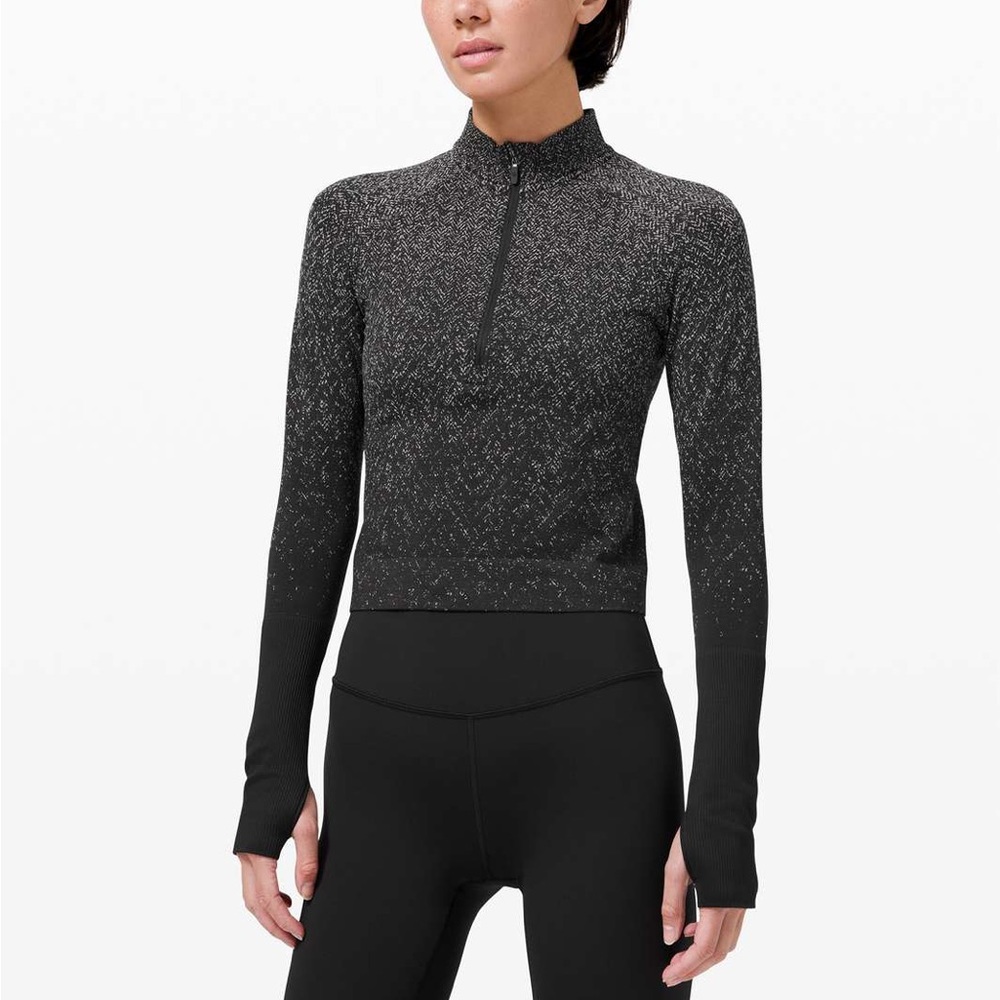 Lululemon Rest Less Cropped 1/2 Zip, Sz 2, NWOT